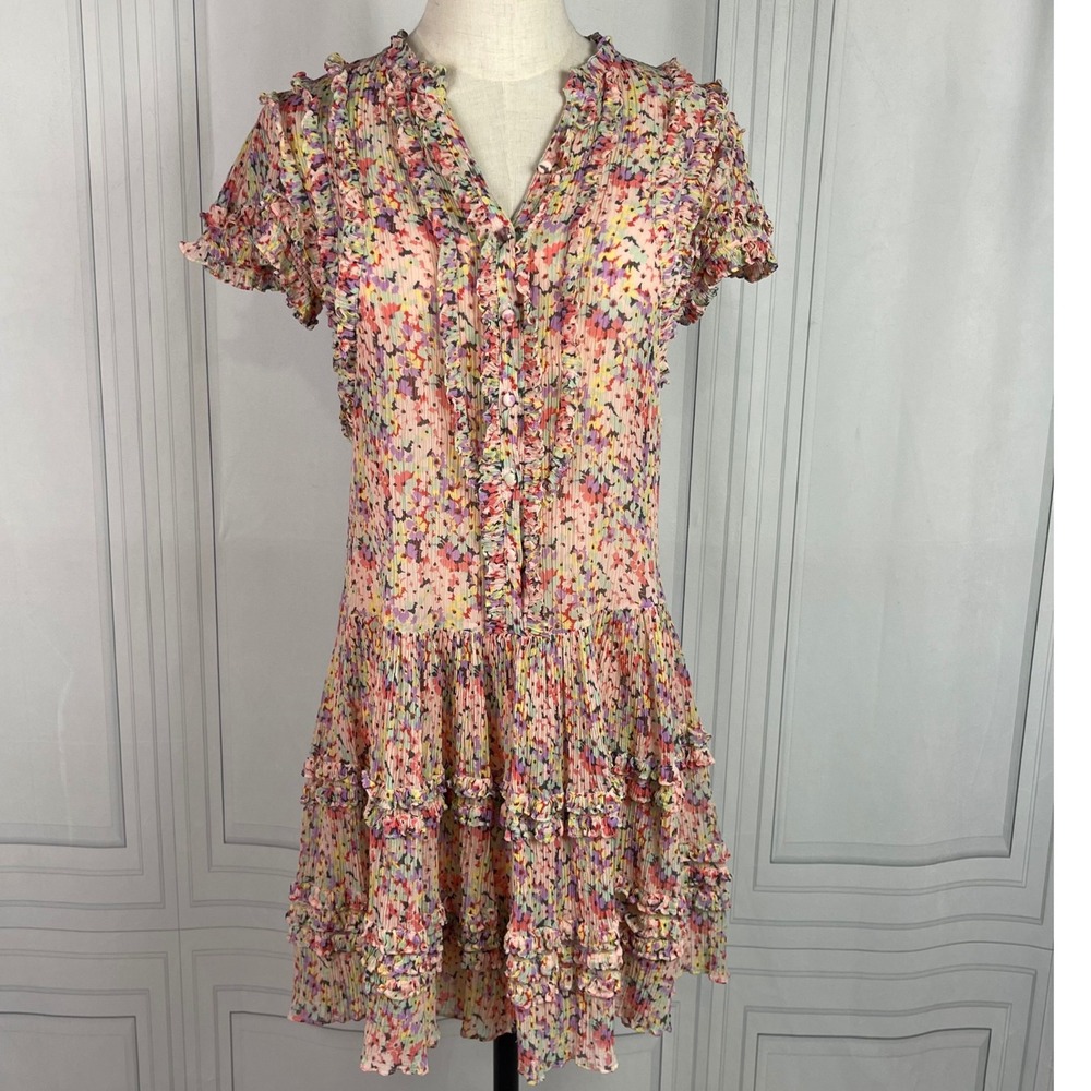 Rebecca Taylor - Margo - Floral Ruffle Mini Dress - Cotton/Silk - Size 6